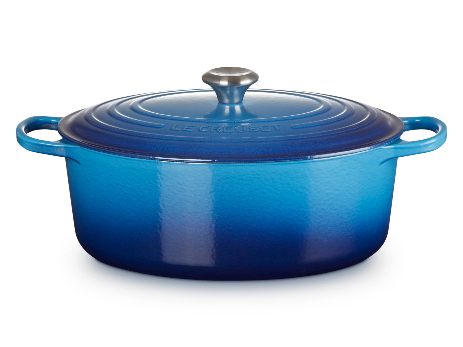 Le Creuset Bräter Signature oval azure  33cm Freisteller 1