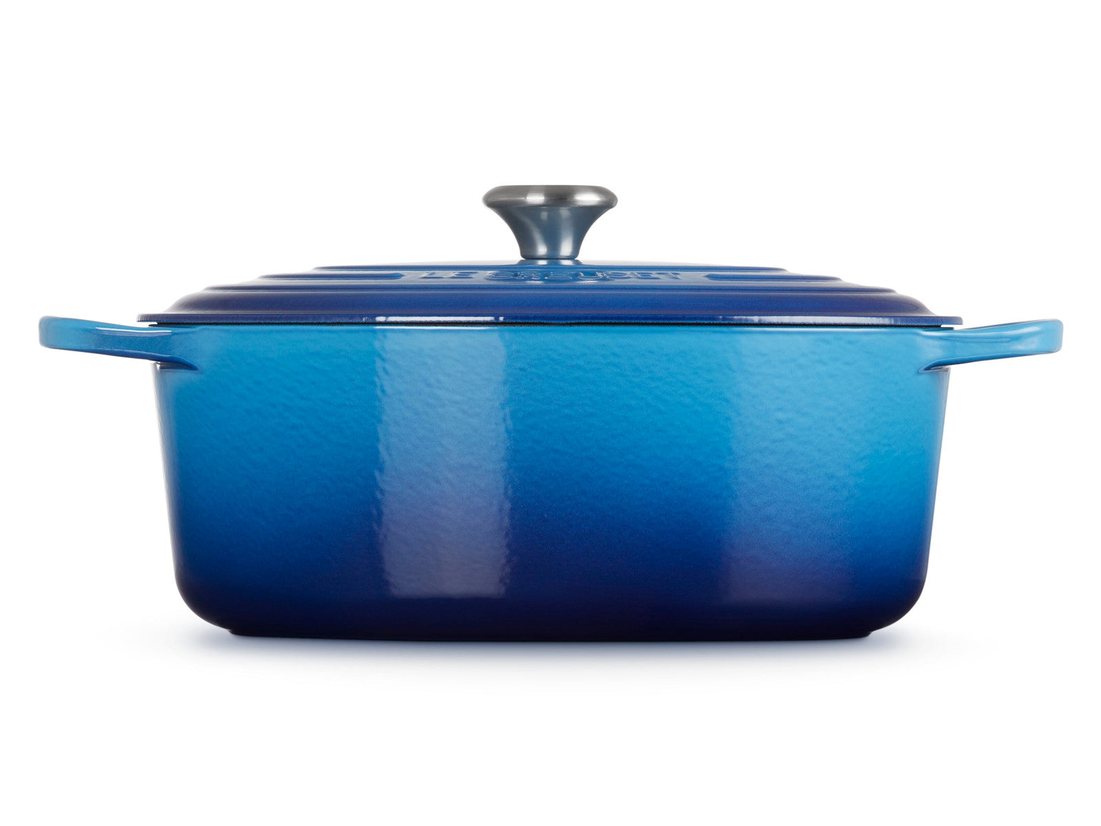 Le Creuset Bräter Signature oval azure  33cm Freisteller 3