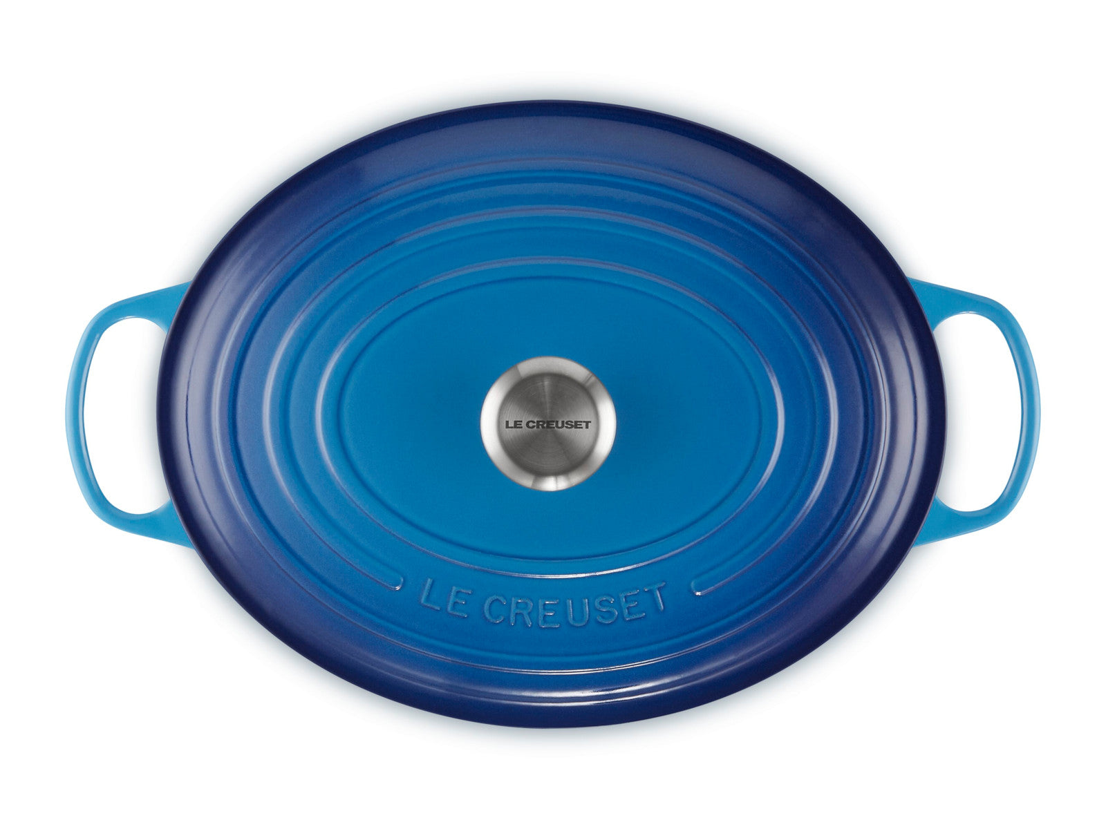 Le Creuset Bräter Signature oval azure  33cm Freisteller 5