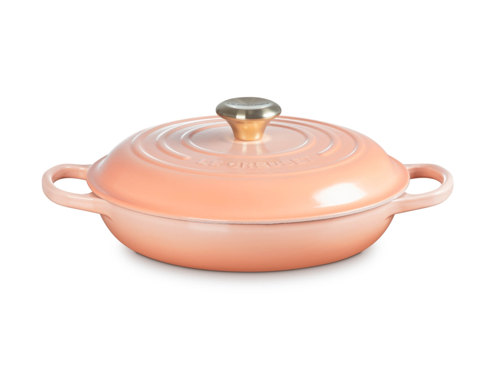 Le Creuset Gourmet-Profitopf Signature rund mit Goldknopf pêche 26cm - Produktbild 1