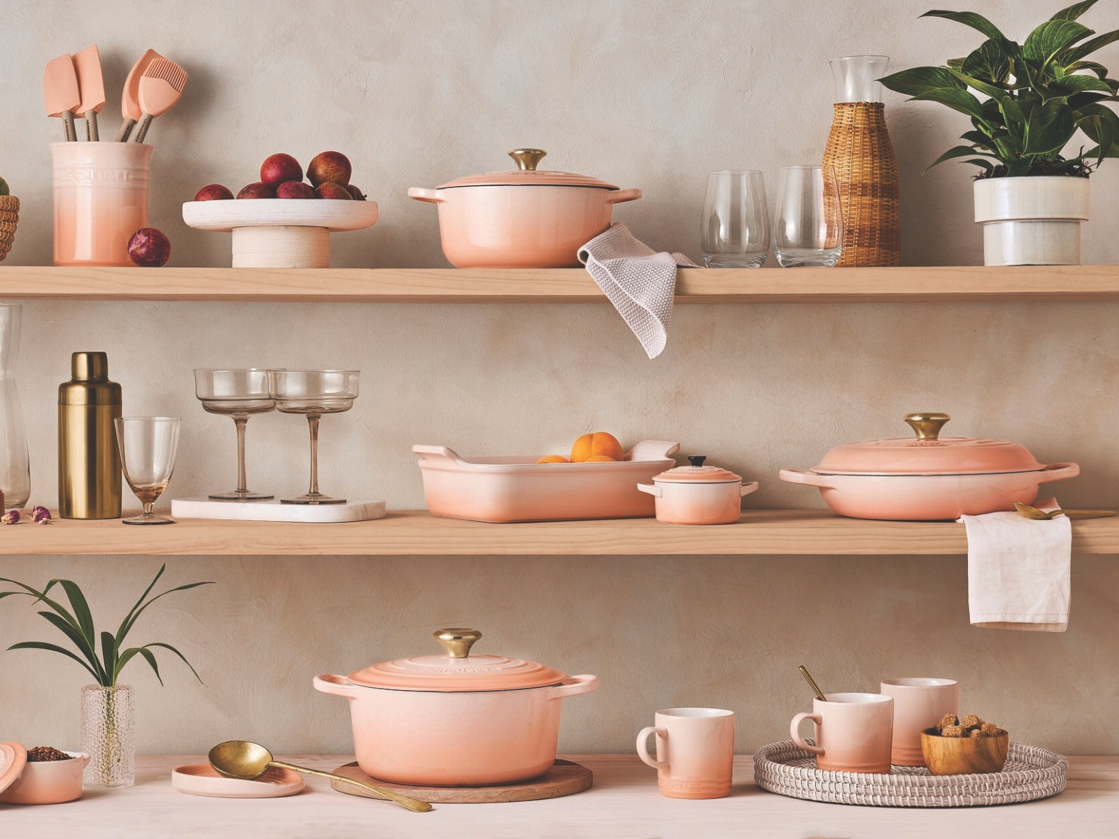 Le Creuset Gourmet-Profitopf Signature rund mit Goldknopf pêche 26cm - Produktbild 8