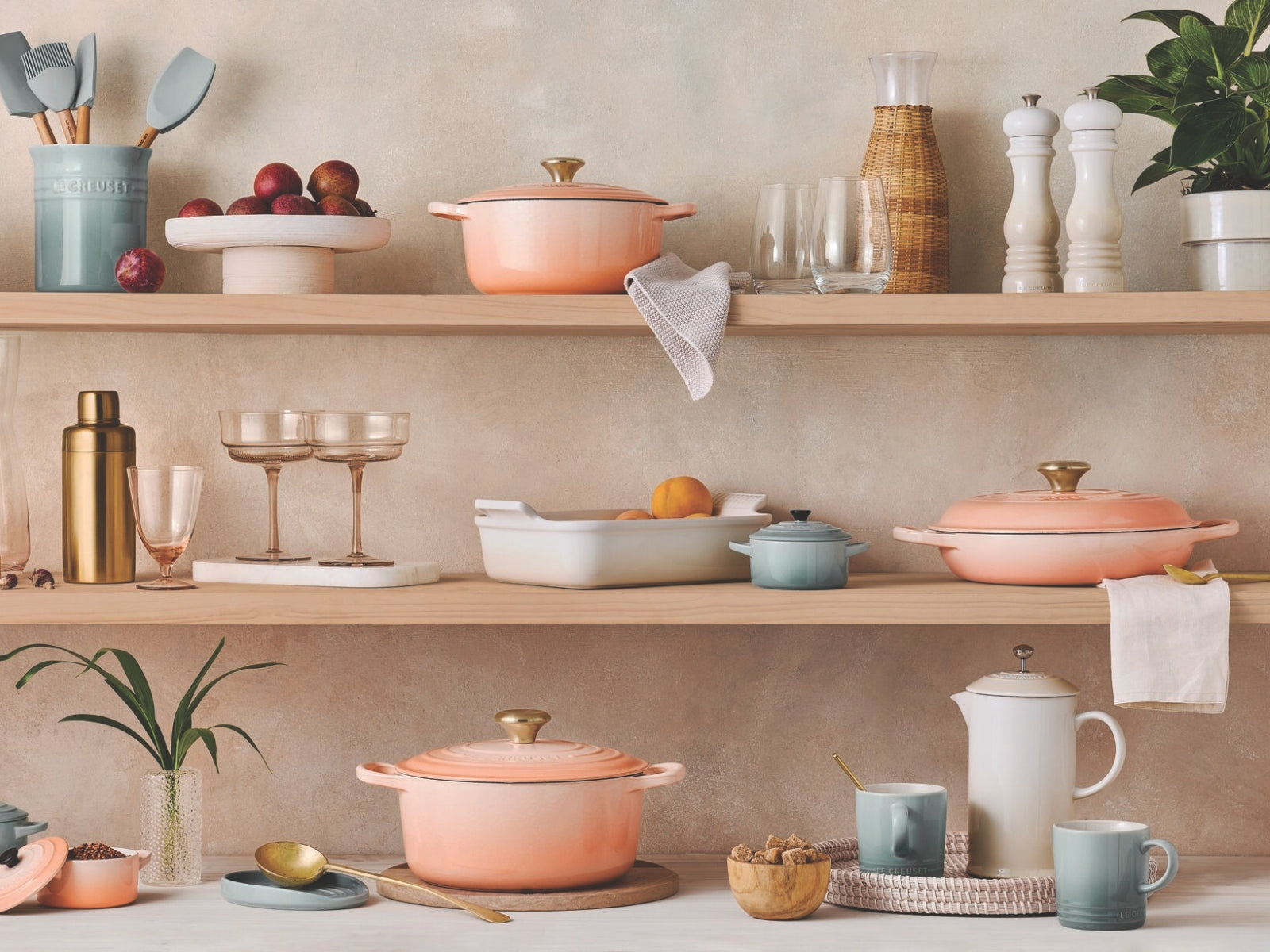 Le Creuset Gourmet-Profitopf Signature rund mit Goldknopf pêche 26cm - Produktbild 7