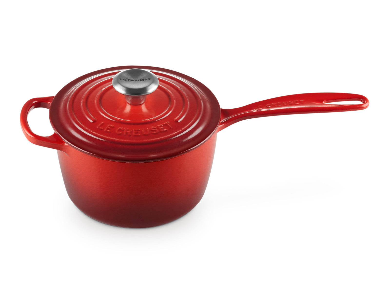 Le Creuset Stielkassete Signature rund kirschrot 16cm Freisteller 2