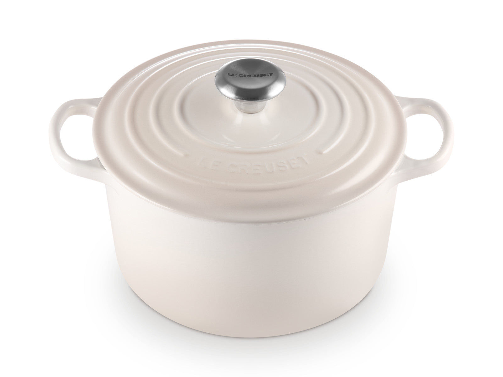 Le Creuset Bräter hoch Signature rund meringue 24cm Freisteller 5
