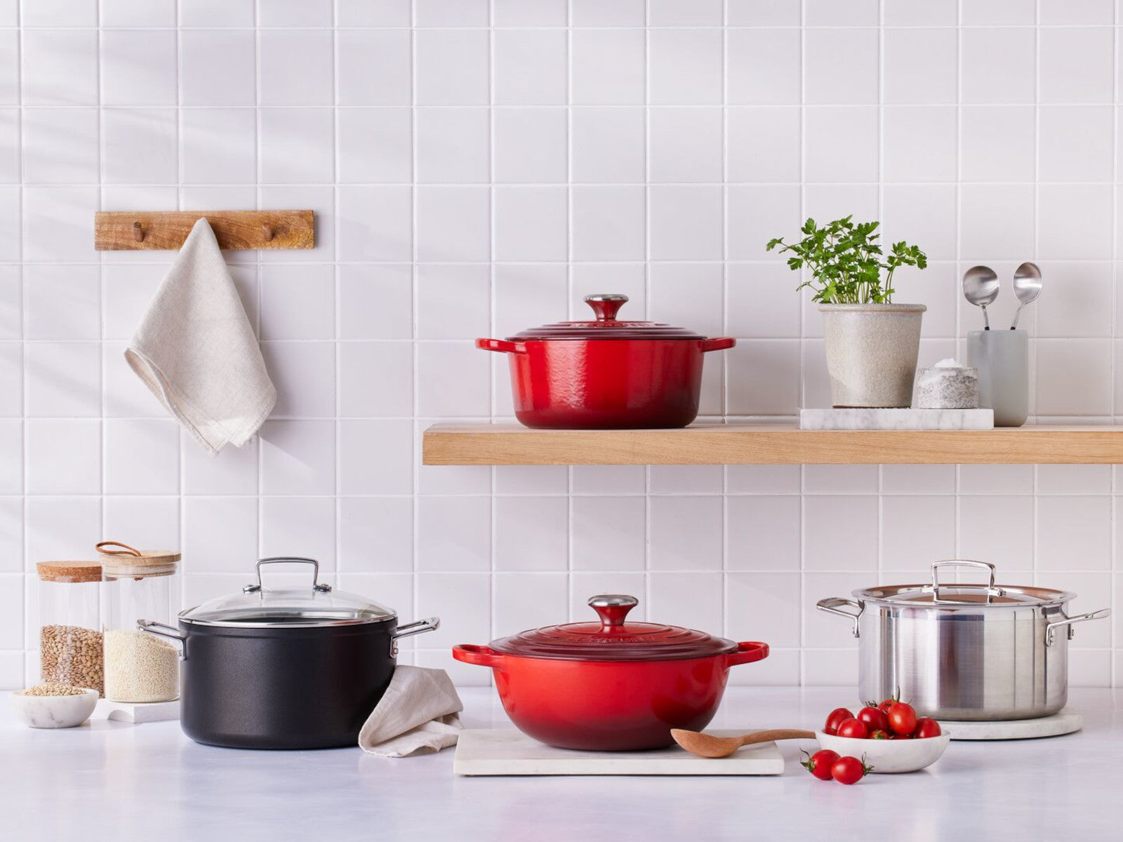 Le Creuset Bräter La Marmite Signature rund kirschrot 24cm - Produktbild 7