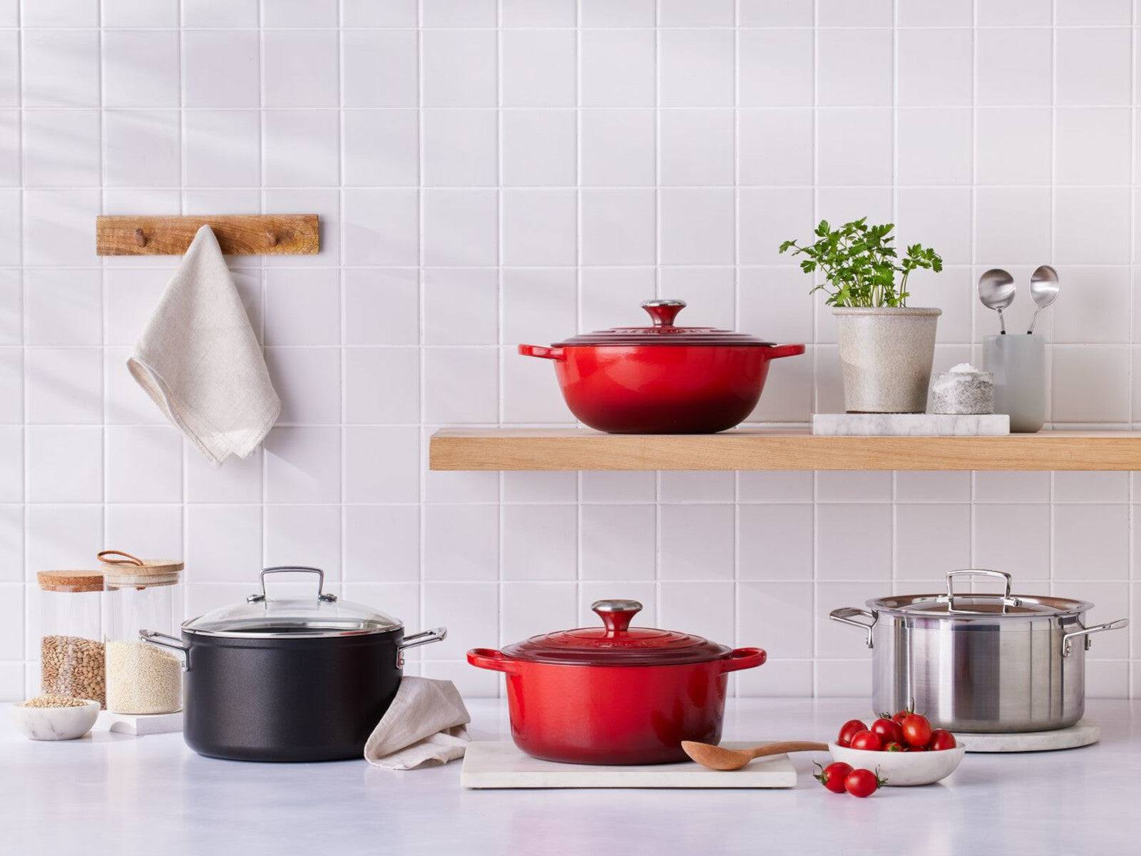 Le Creuset Bräter La Marmite Signature rund kirschrot 24cm - Produktbild 8