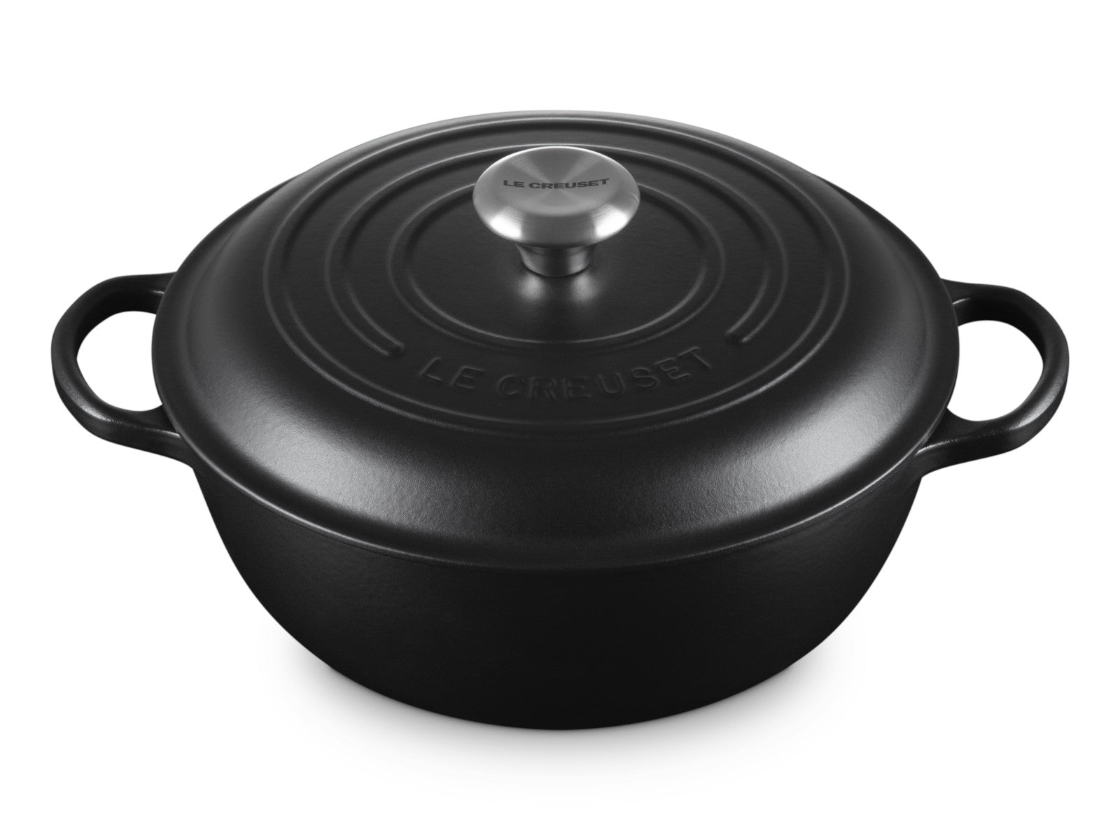 Le Creuset Stew Pot Signature rund schwarz matt 26cm Freisteller 2