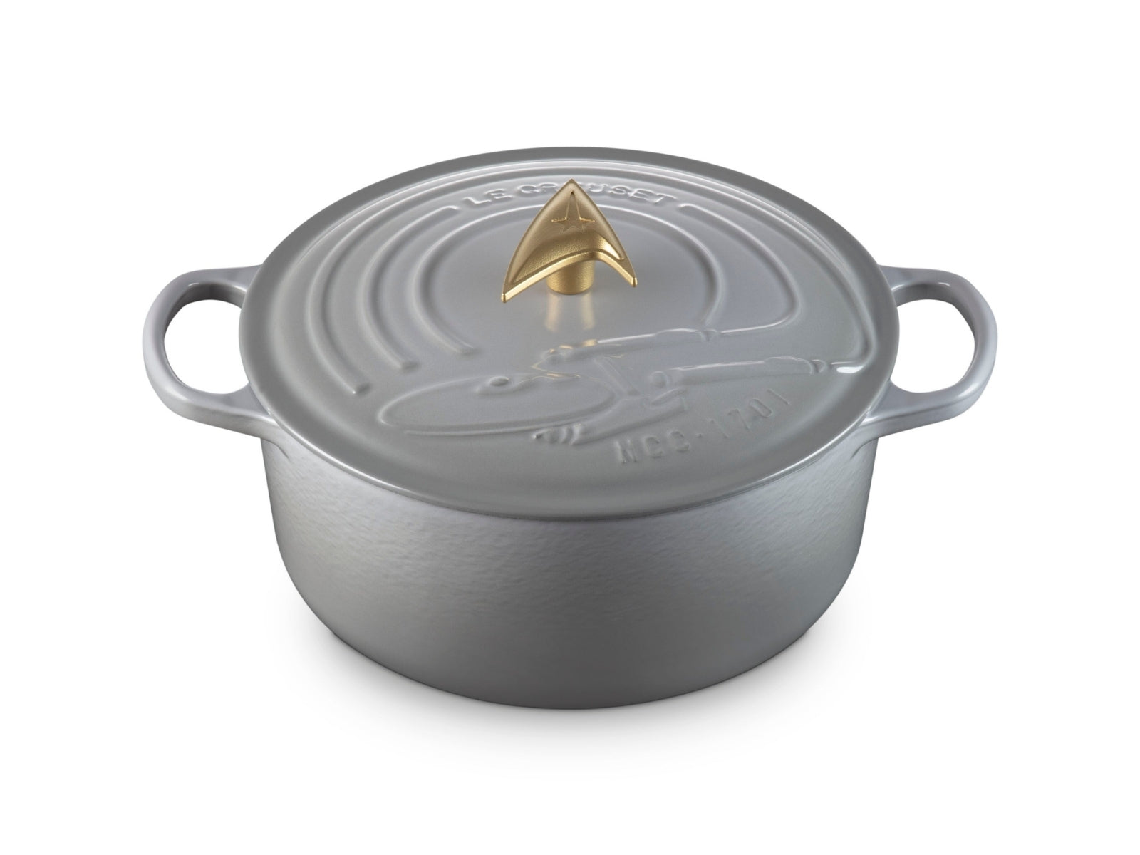 Le Creuset Star Trek Collection Bräter Enterprise Signature perlgrau 26cm - Produktbild 5