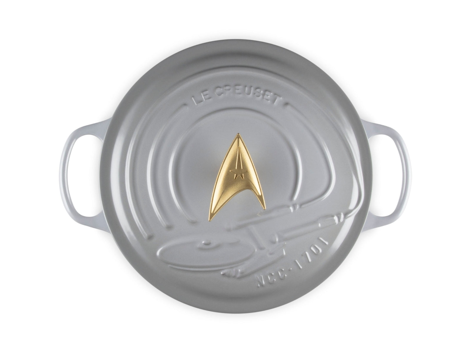 Le Creuset Star Trek Collection Bräter Enterprise Signature perlgrau 26cm - Produktbild 3