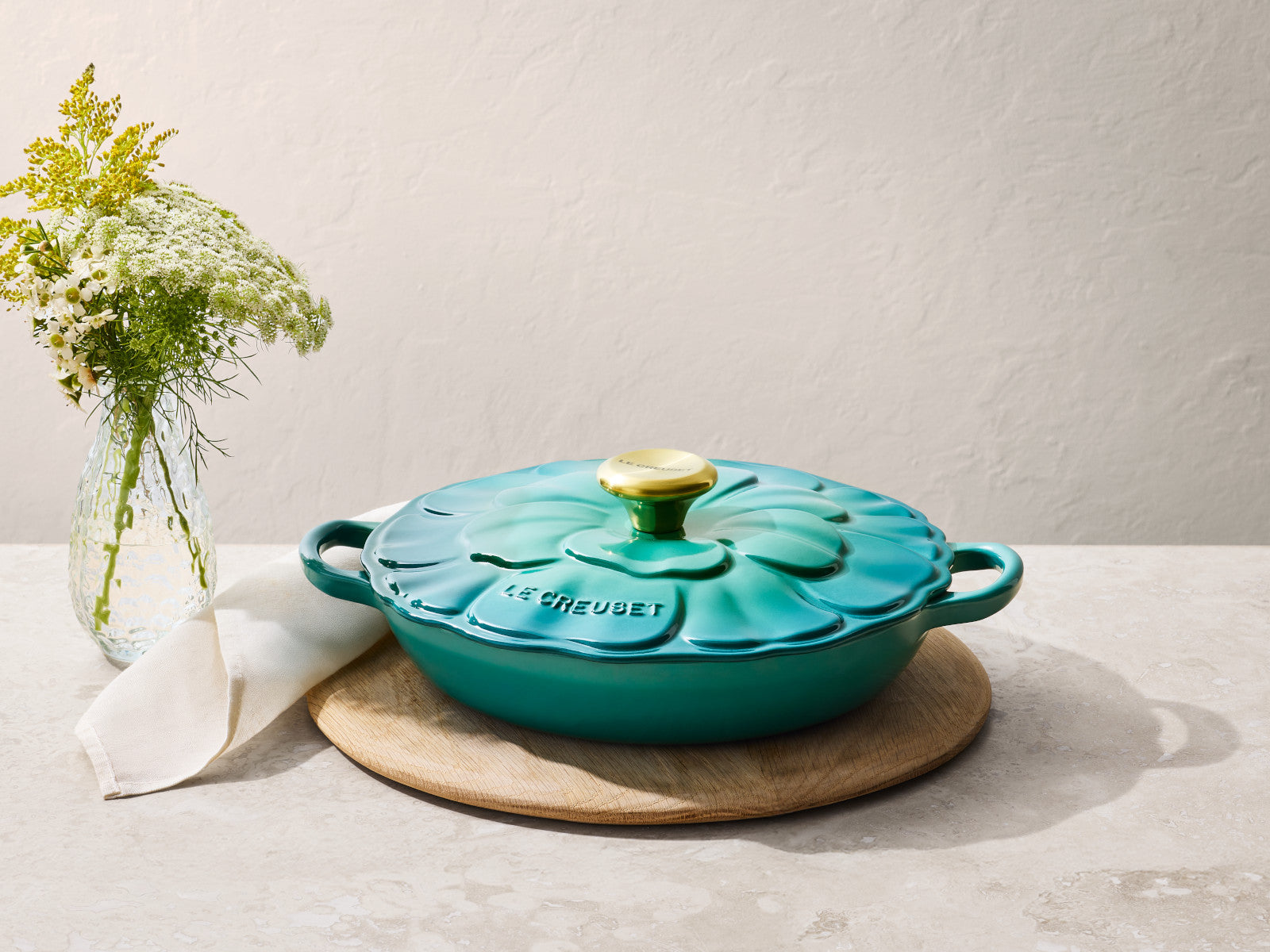 Le Creuset Signature Gourmet-Profitopf Blume bleu riviera 26cm - Produktbild 6