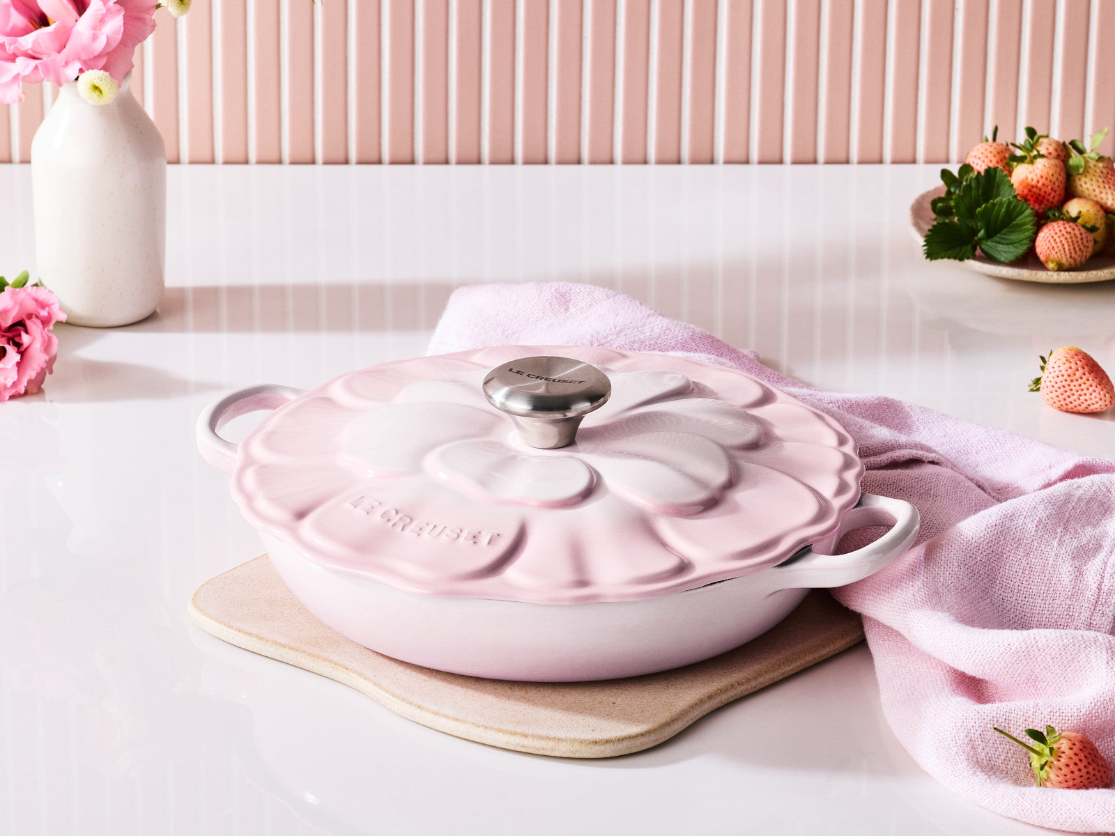Le Creuset Signature Gourmet-Profitopf Blume shell pink 26cm - Produktbild 6