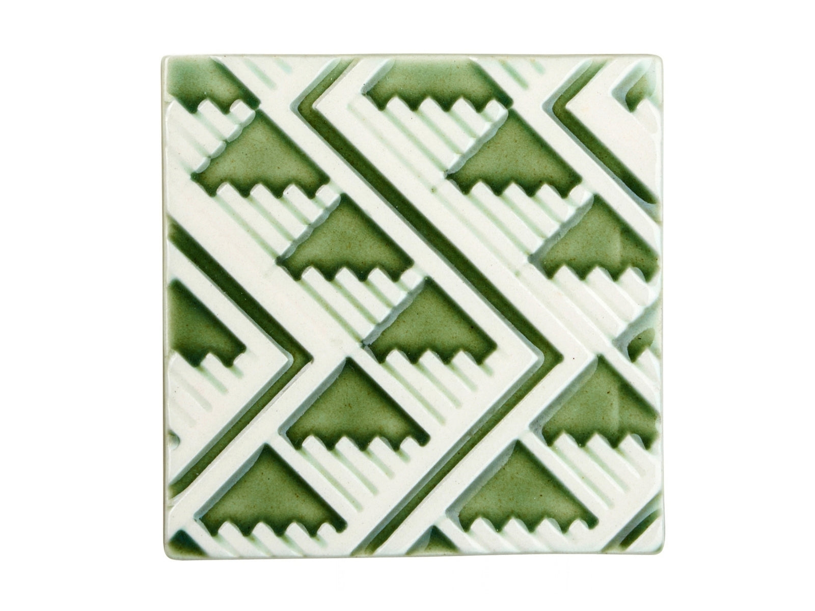 ASA ceramic coaster Untersetzer sarape blanco verde Set 2tlg - Produktbild 1