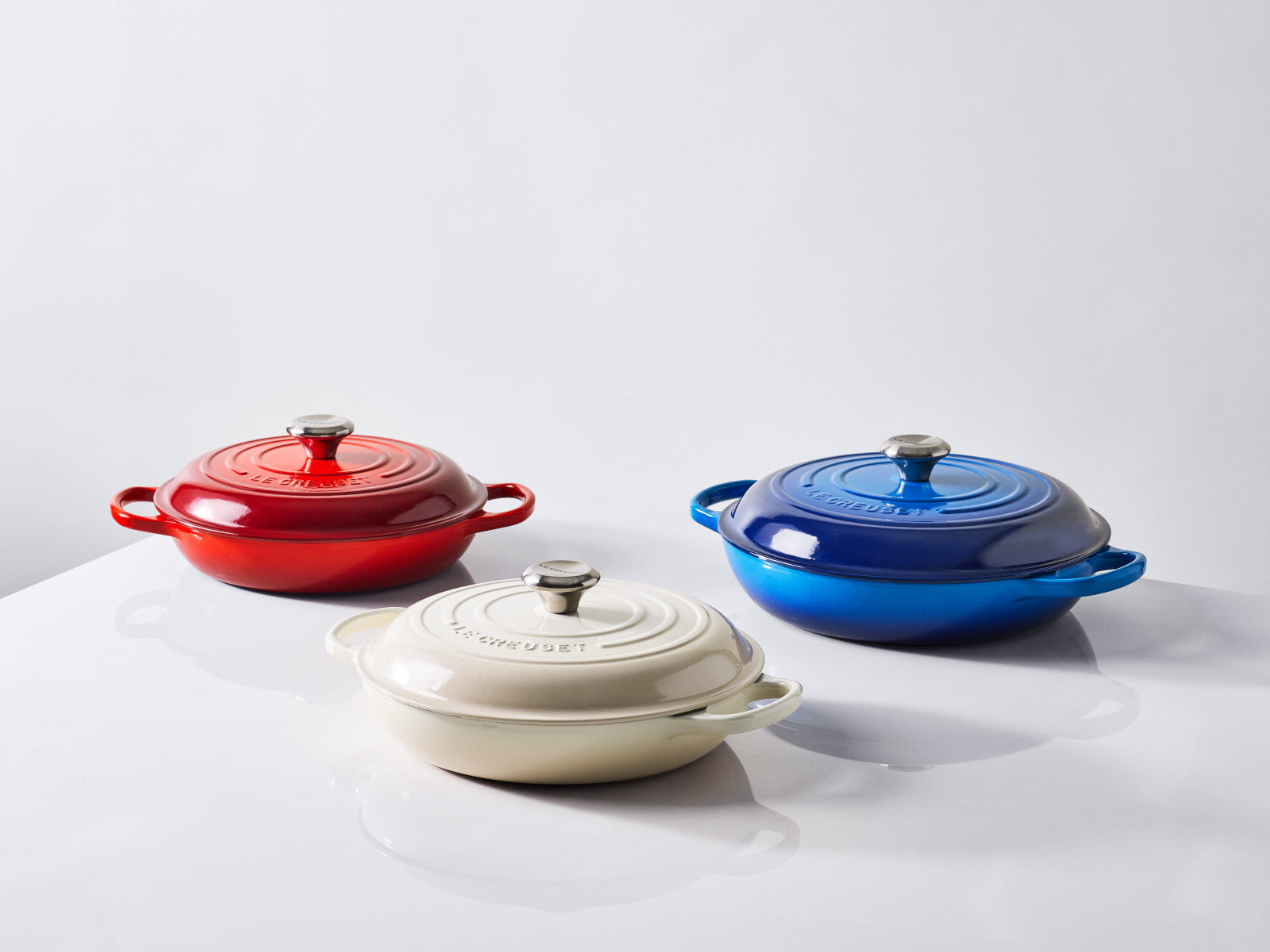 Le Creuset Gourmet-Profitopf Tradition rund mit Phenolknopf creme 30cm - Produktbild 6