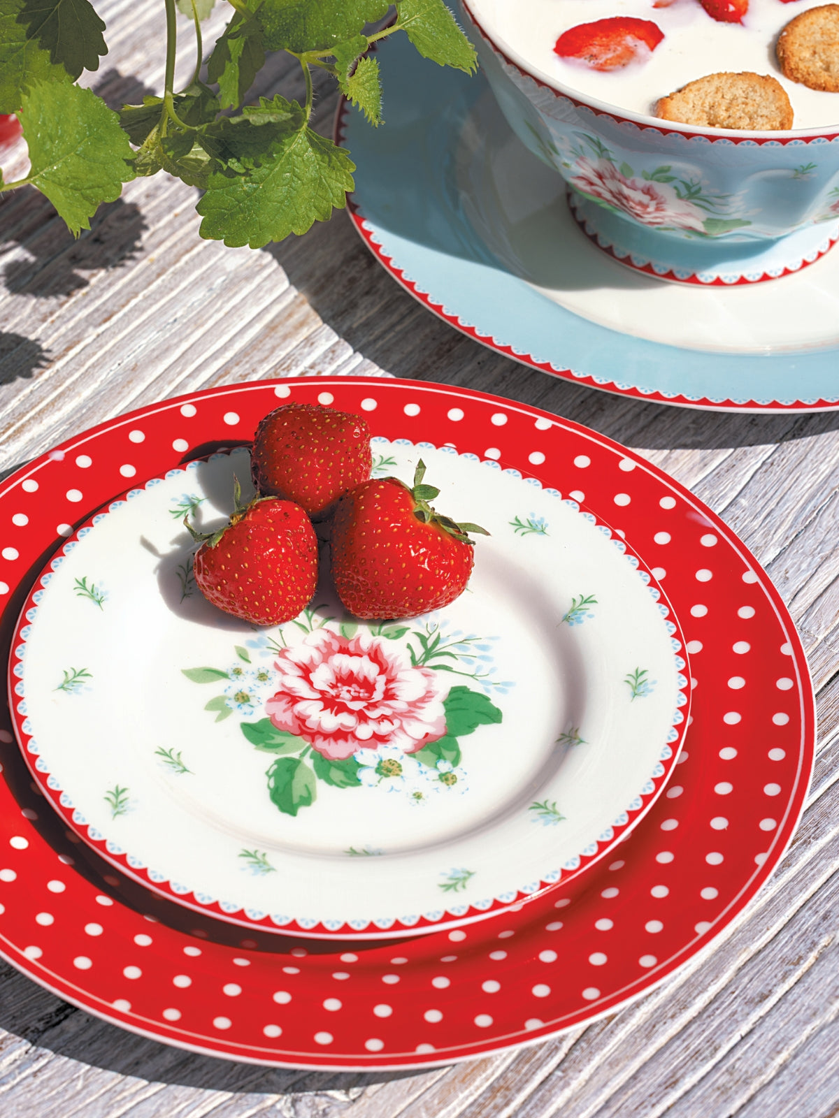 Greengate Dotty Stoffserviette mit Spitze red 40x40cm - Produktbild 4