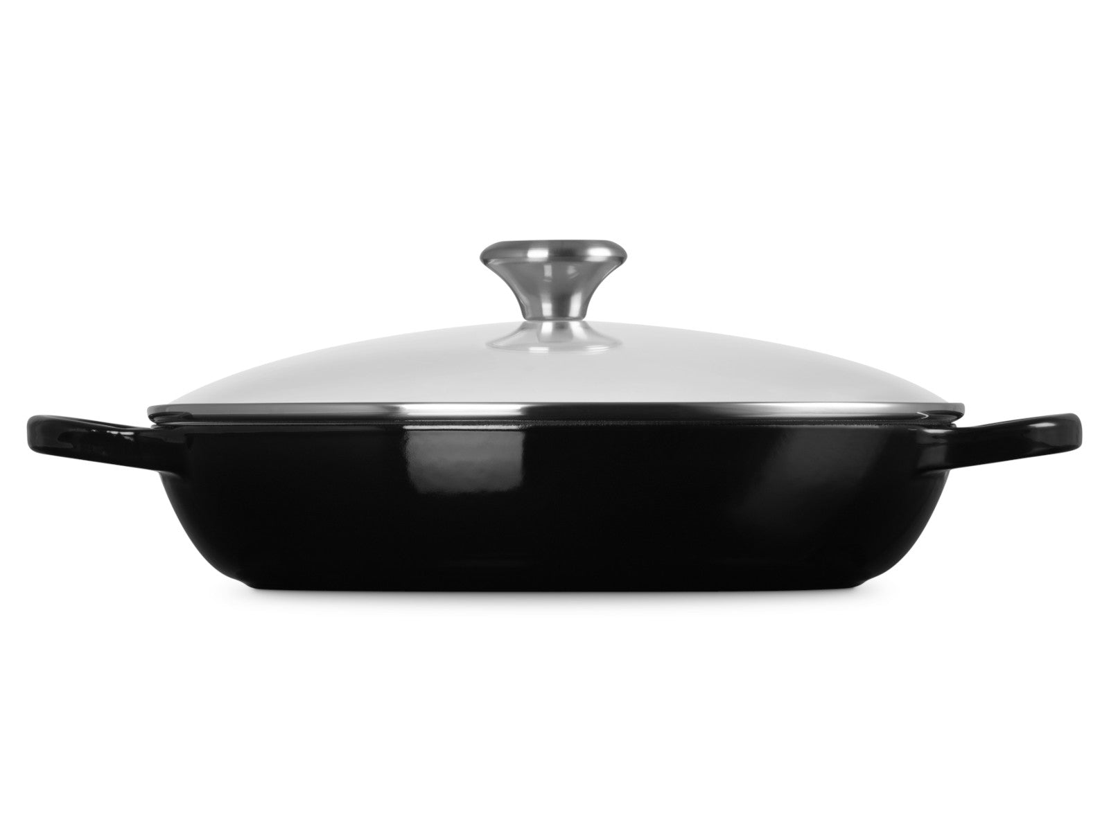 Le Creuset Gourmet-Profitopf mit Glasdeckel Signature schwarz glänzend 30cm Freisteller 2