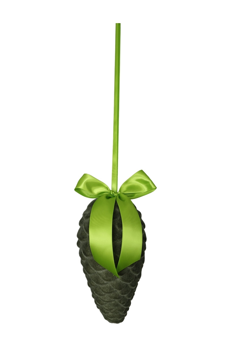 Exner Zapfenhänger SAMT grün 22cm (1 Stück) - Produktbild 1