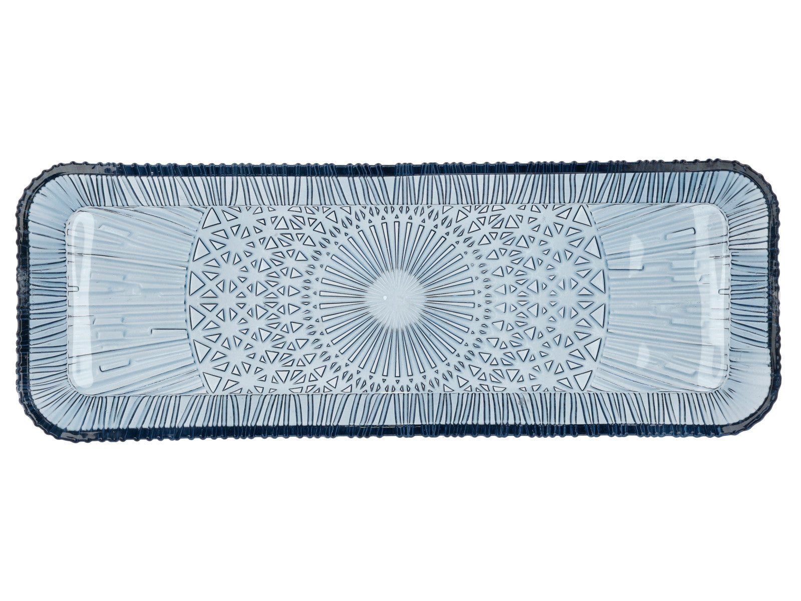 Bitz Kusintha Servierplatte rechteckig blau 38 x 14cm Freisteller 1
