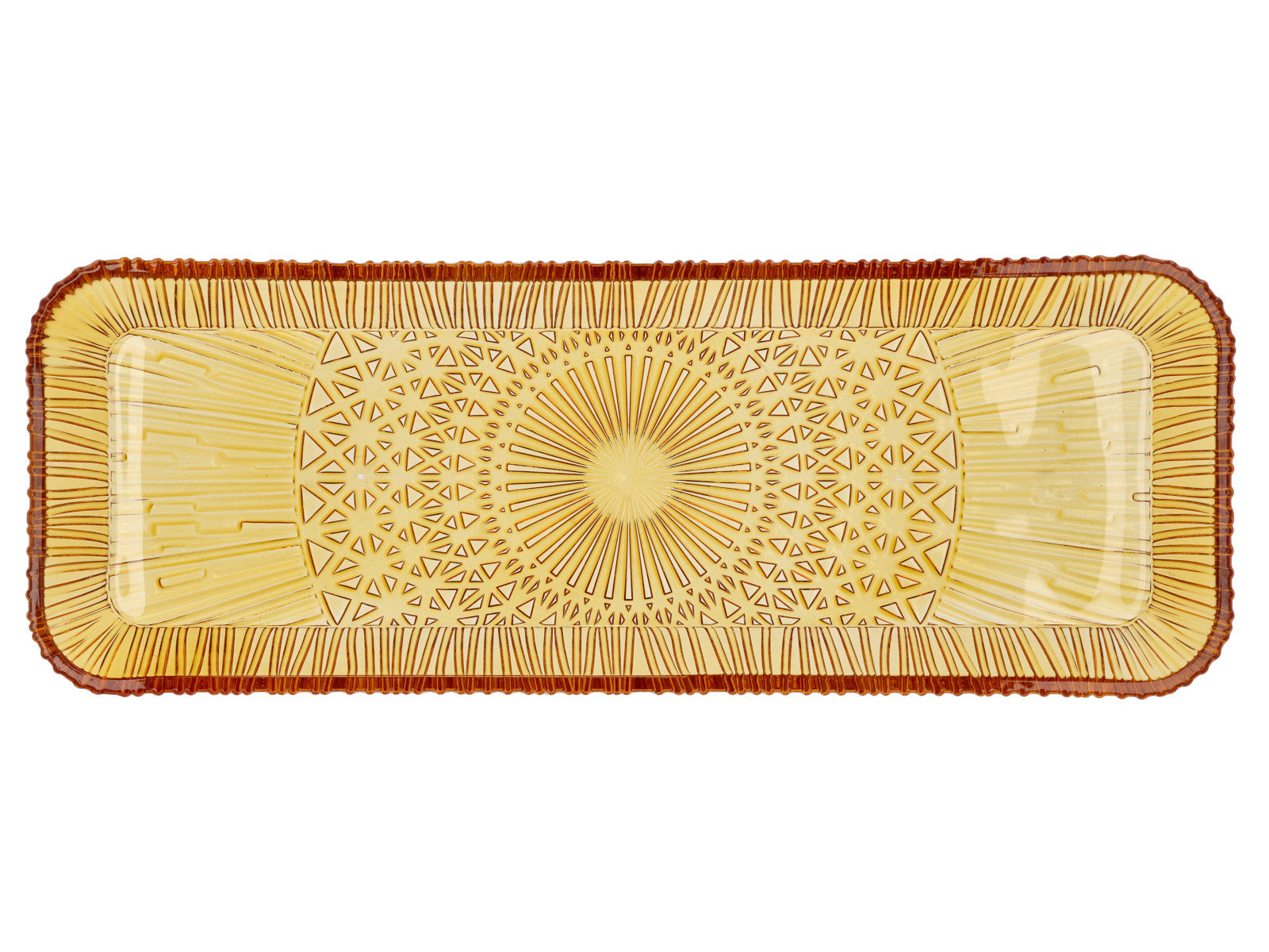 Bitz Kusintha Servierplatte rechteckig amber 38 x 14cm Freisteller 1