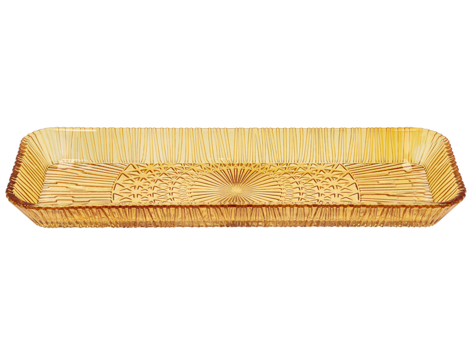 Bitz Kusintha Servierplatte rechteckig amber 38 x 14cm Freisteller 2