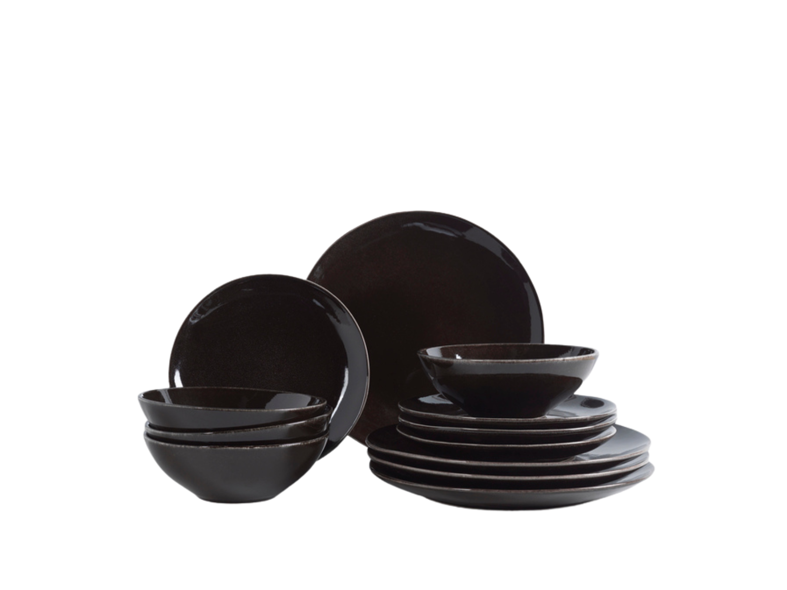 Broste Copenhagen Nordic Coal Geschirrset mittag für Vier Freisteller