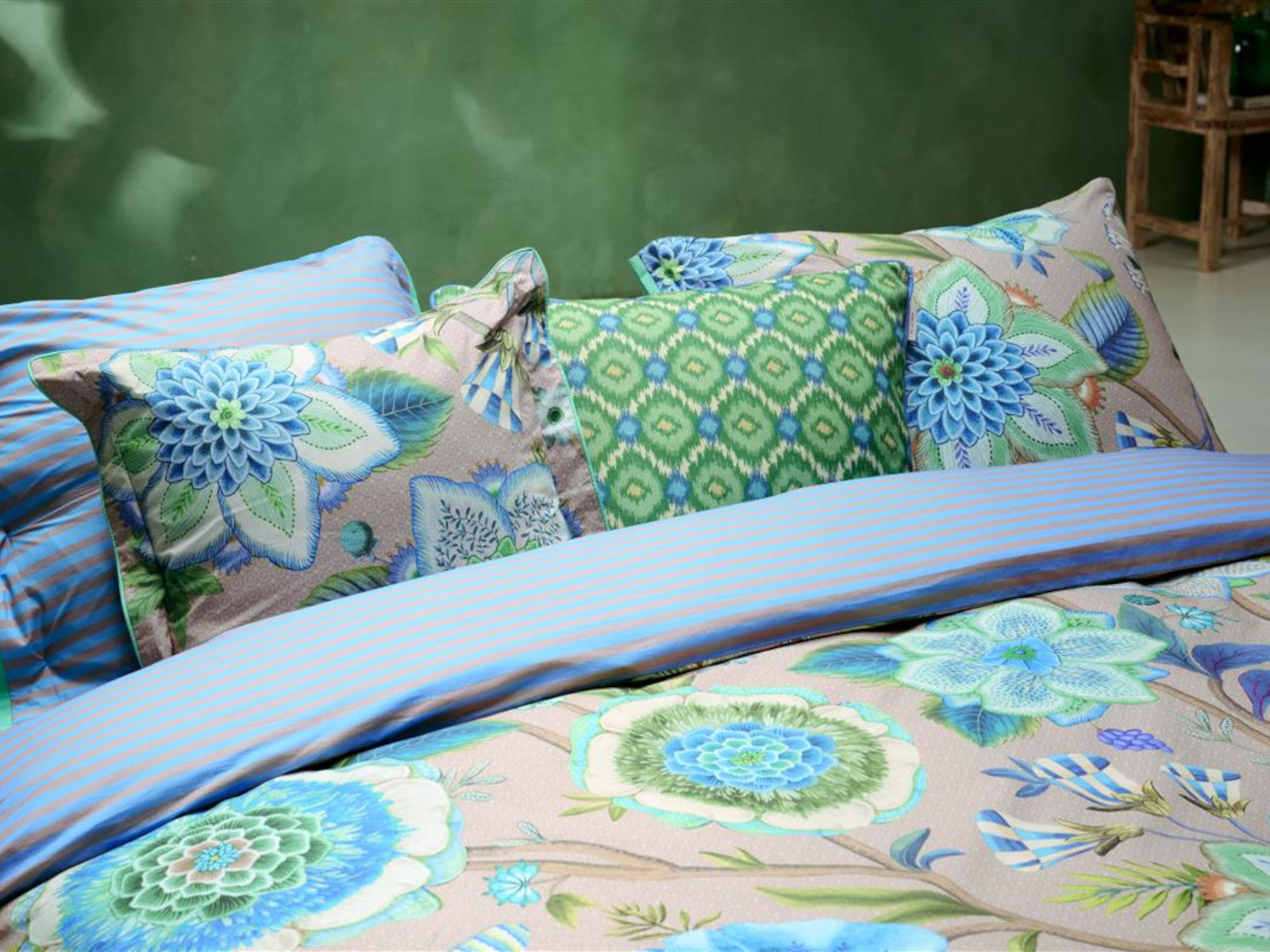 PIP STUDIO Viva La Vida Bettwäsche blau 135x200cm (1 Set) Lifestyle 3