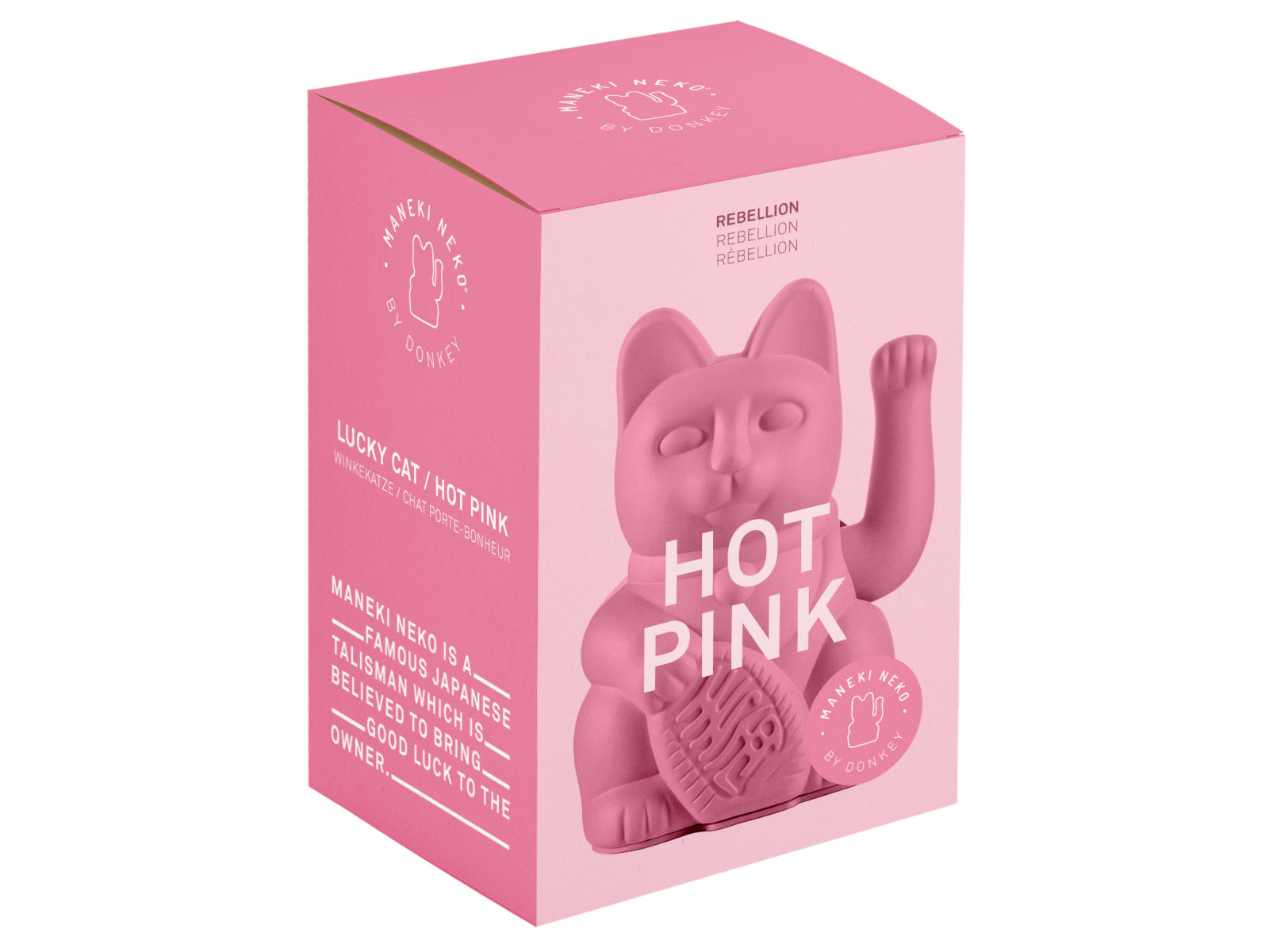 Donkey Products Lucky Cat Classic Winkekatze hot pink 15cm Freisteller 2