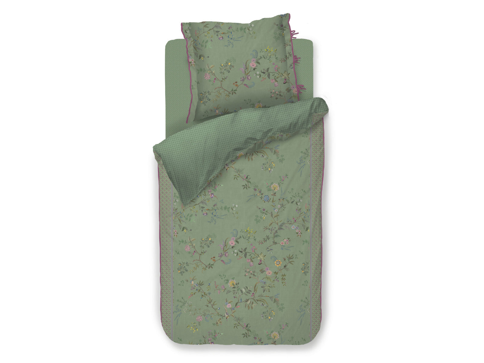 Pip Studio Bustani Bettwäsche grün 135x200cm (1 Stück) Freisteller 