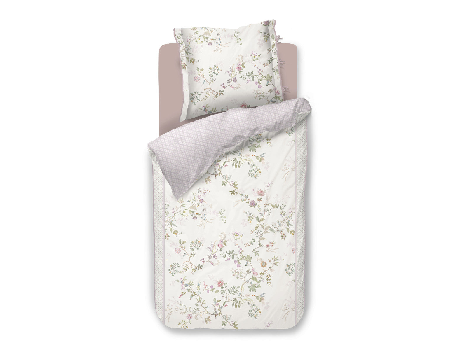 Pip Studio Bustani Bettwäsche weiß 135x200cm (1 Stück) Freisteller 