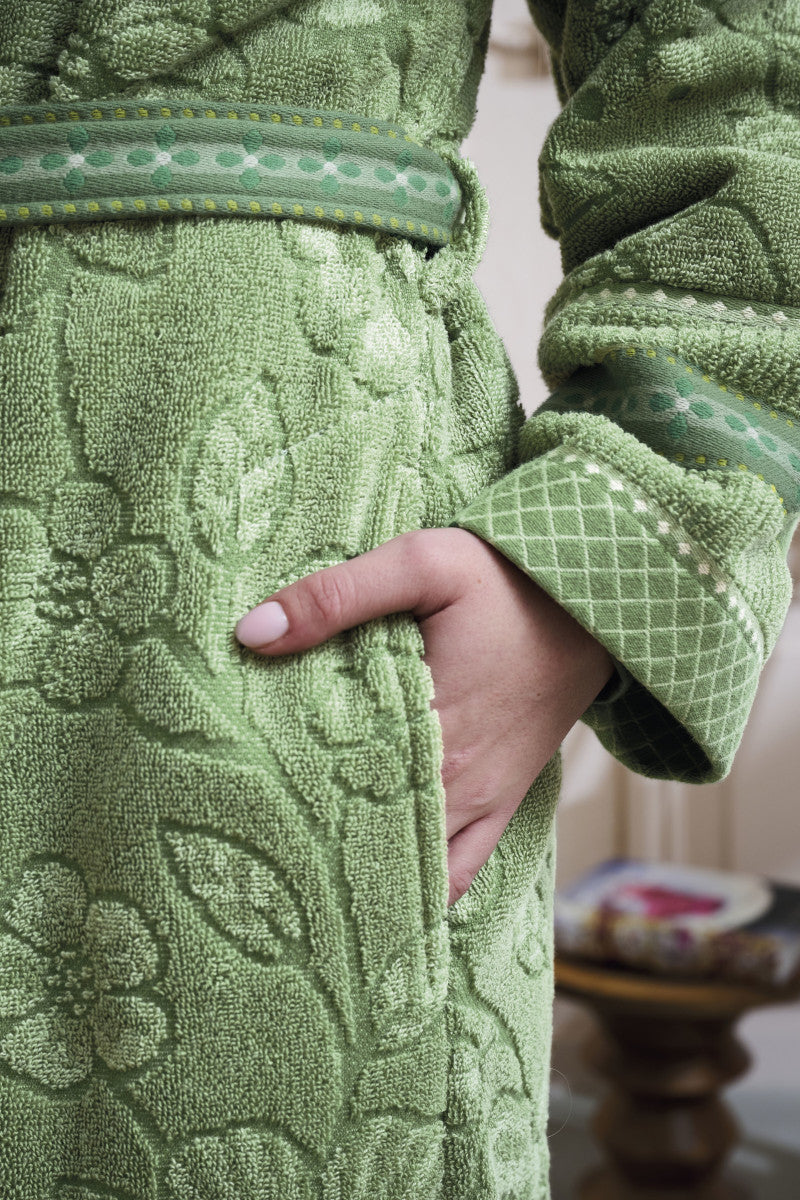 Pip Studio Jasmin Jacquard Bademantel grün S (1 Stück) Lifestyle 4