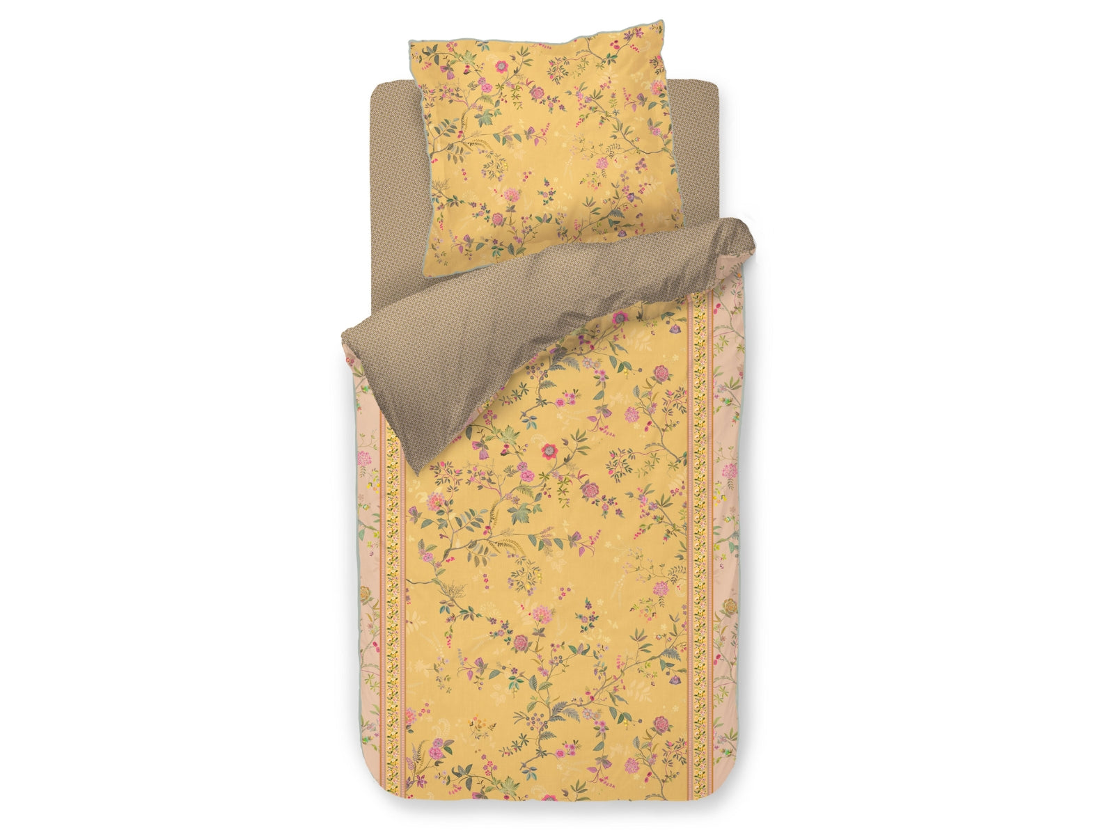Pip Studio Bodhi Flower Bettwäsche gelb 135x200cm (1 Stück) Freisteller 1