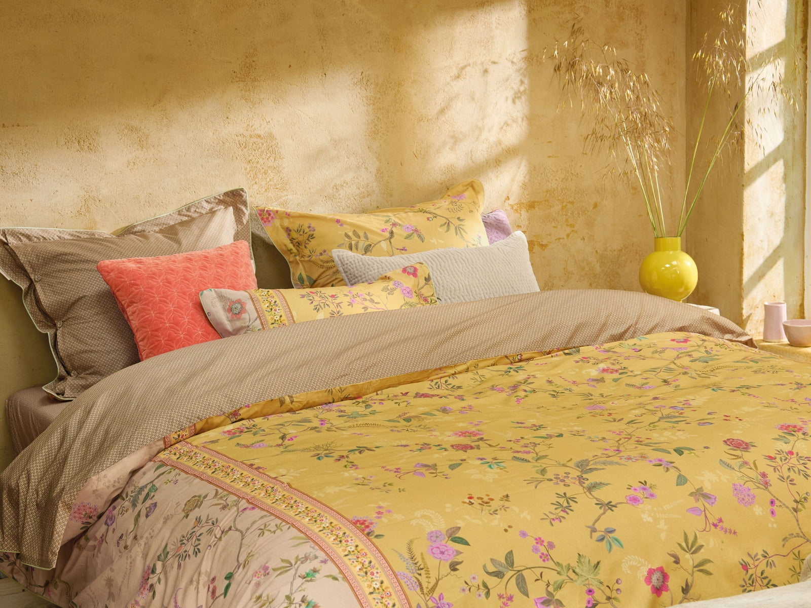 Pip Studio Bodhi Flower Bettwäsche gelb 135x200cm (1 Stück) Lifestyle 1