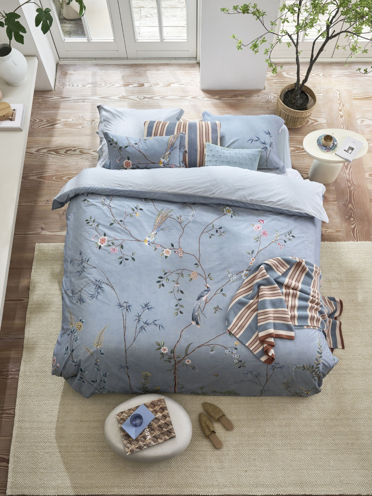 Pip Studio Bamboo Blossom Bettwäsche blau 135x200cm (1 Stück) Lifestyle 1