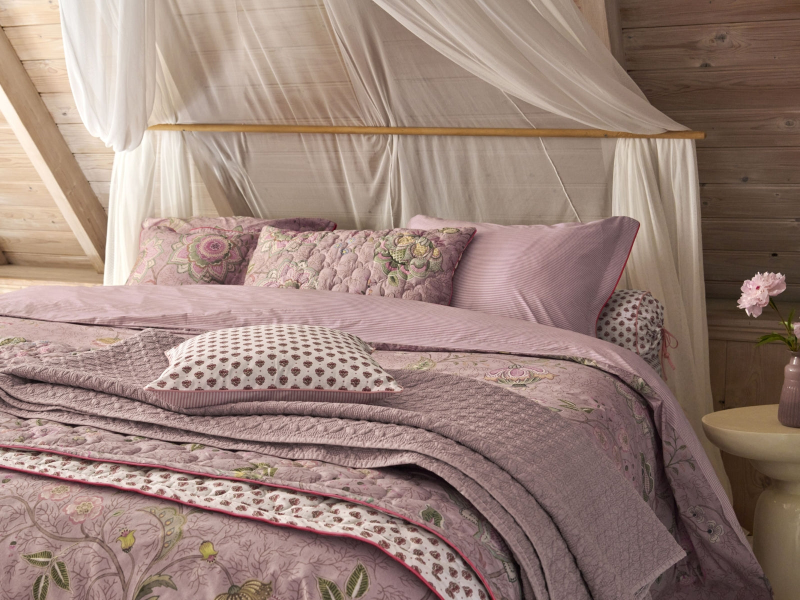 Pip Studio Mumbai Morning Kissen pink 53x53cm (1 Stück) - Produktbild 2