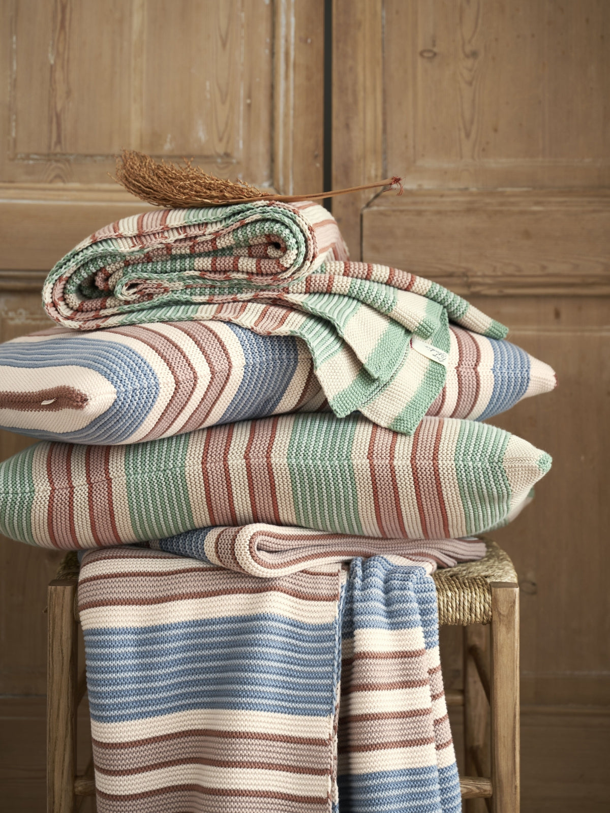 Pip Studio Bonsoir Combistripe Kissen blau 40x60cm (1 Stück) - Produktbild 3