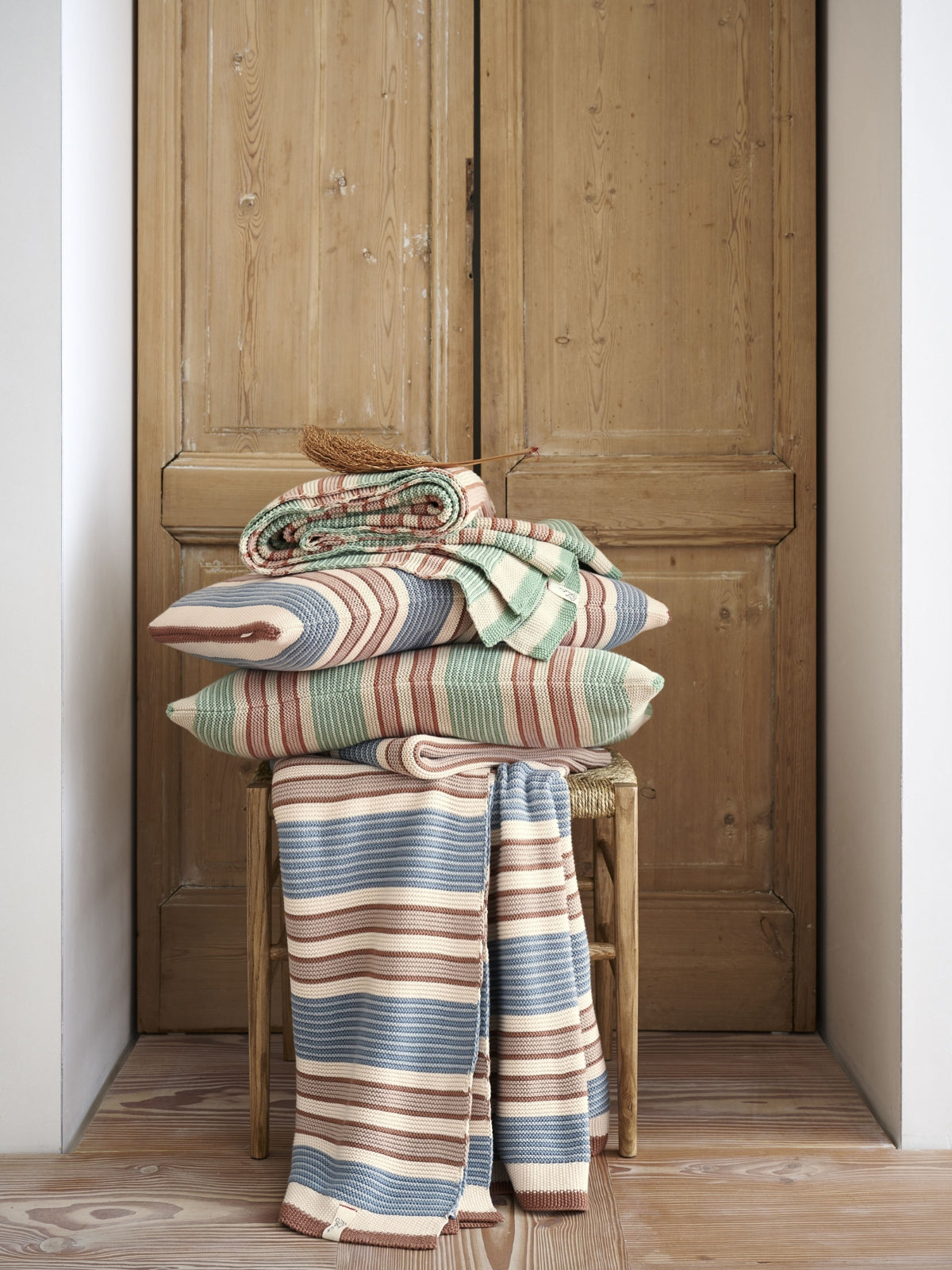Pip Studio Bonsoir Combistripe Kissen blau 40x60cm (1 Stück) - Produktbild 4