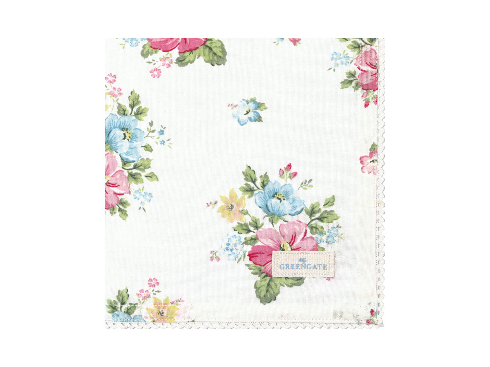 Greengate Josefina Stoffserviette mit Spitze white 40x40cm Freisteller