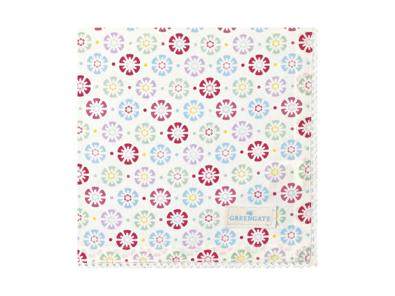 Greengate Rike Stoffserviette mit Spitze white 40x40cm Freisteller
