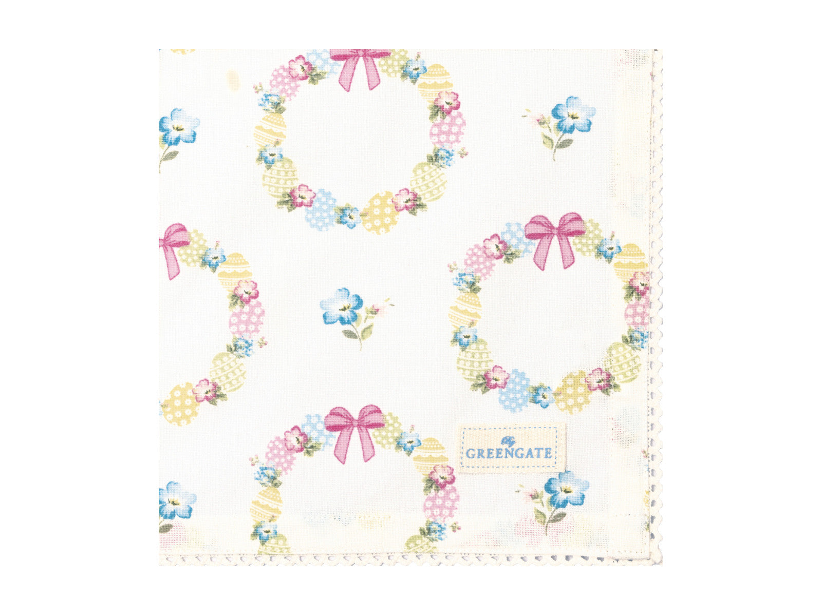 Greengate Sorina Stoffserviette mit Spitze white 40x40cm Freisteller