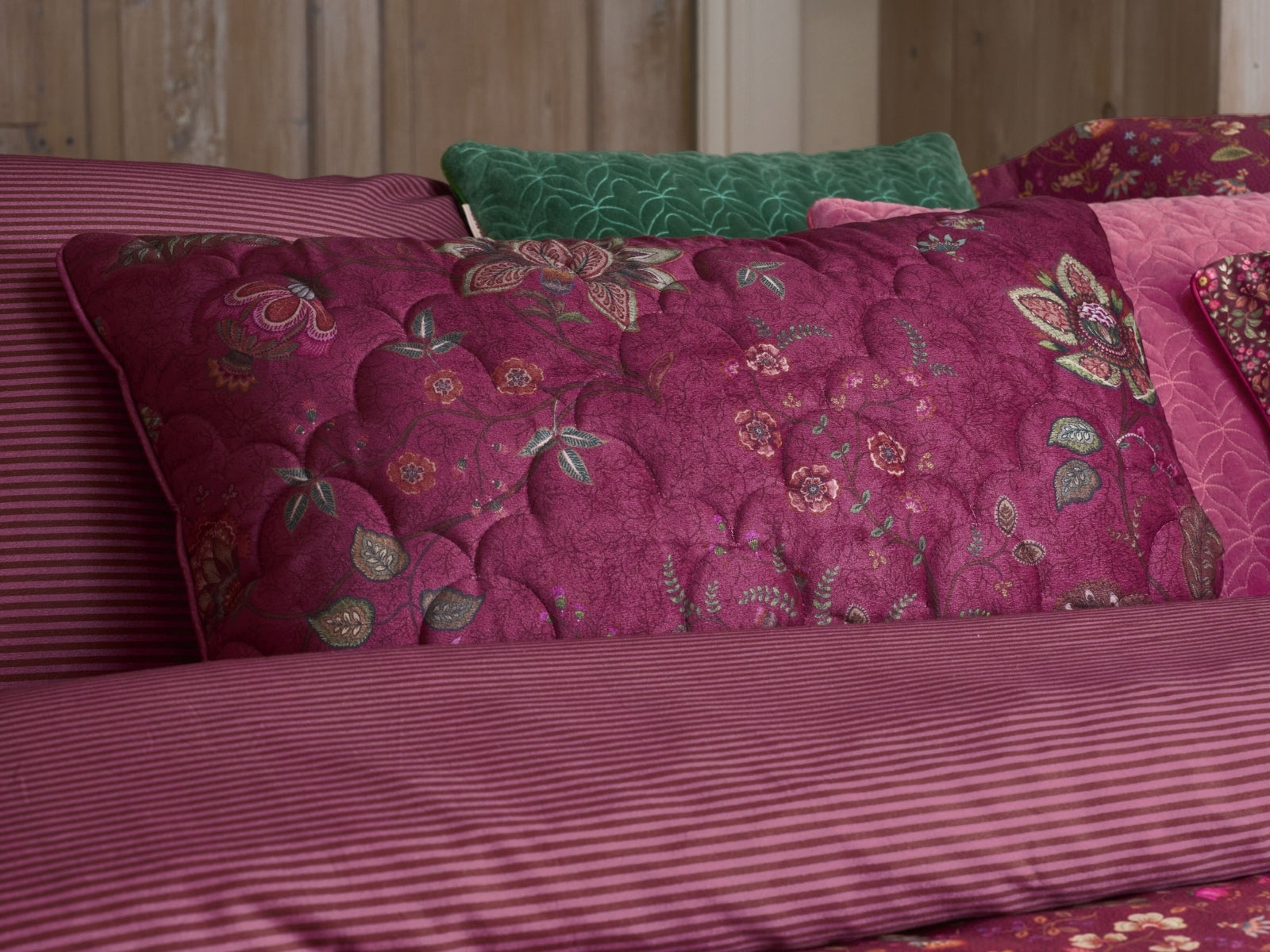 PIP STUDIO Flora Bangalore Bettwäsche dark pink 135x200cm (1 Stück) - Produktbild 2