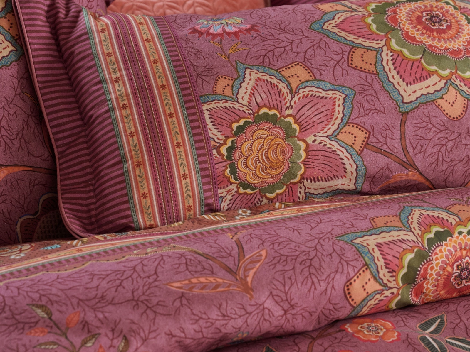 PIP STUDIO Mumbai Evening Bettwäsche dark pink 135x200cm (1 Stück) - Produktbild 5