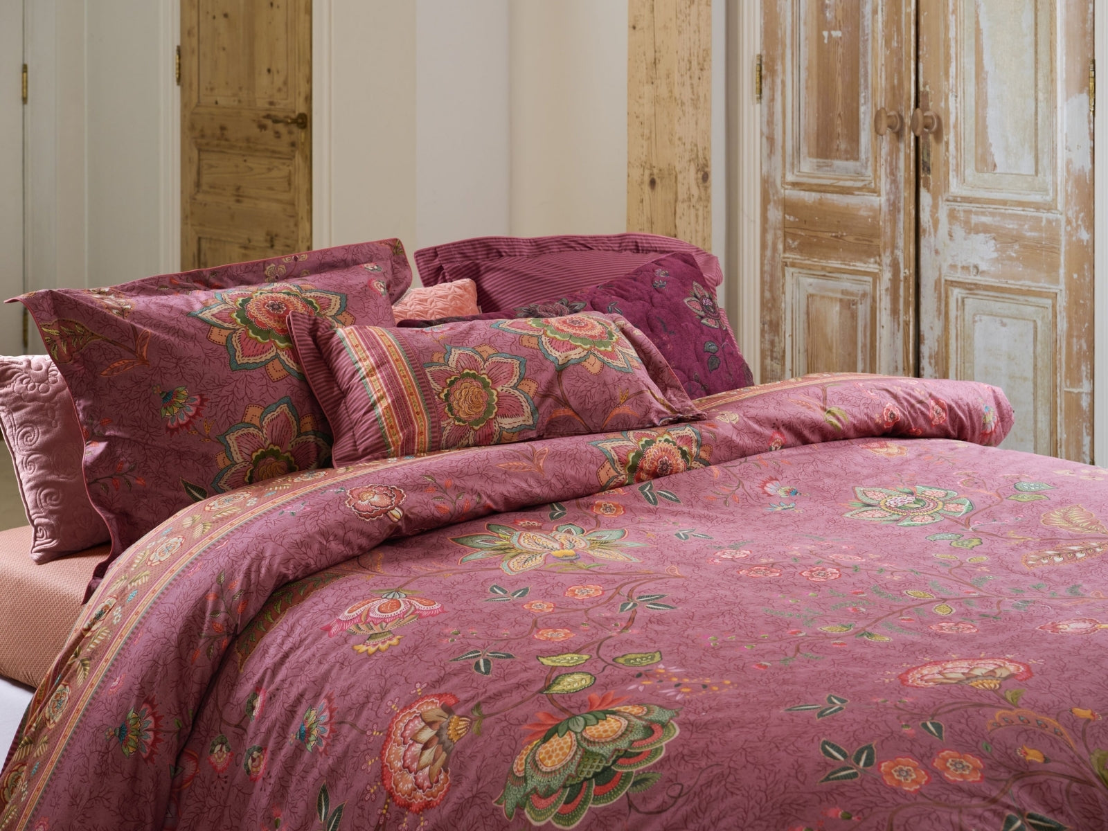 PIP STUDIO Mumbai Evening Bettwäsche dark pink 135x200cm (1 Stück) - Produktbild 3