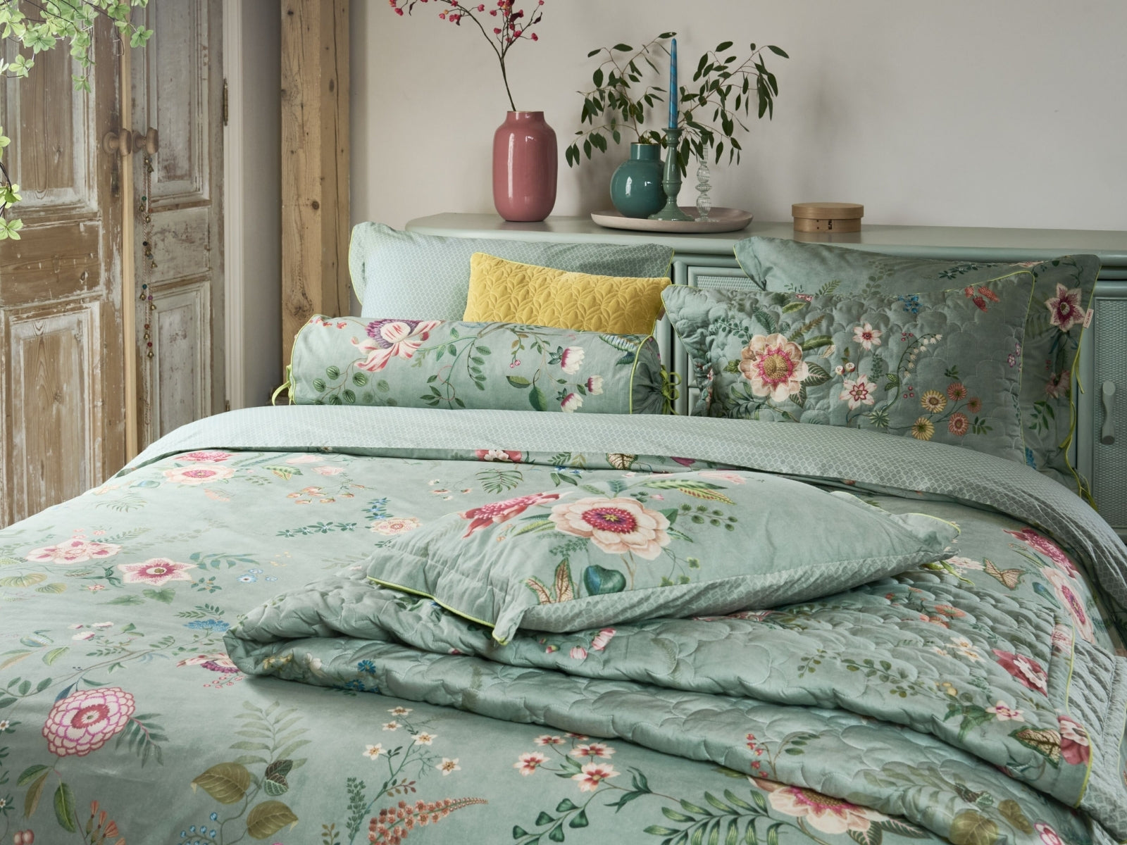 PIP STUDIO Everbloom Kissen grün 35x60cm (1 Stück) - Produktbild 4
