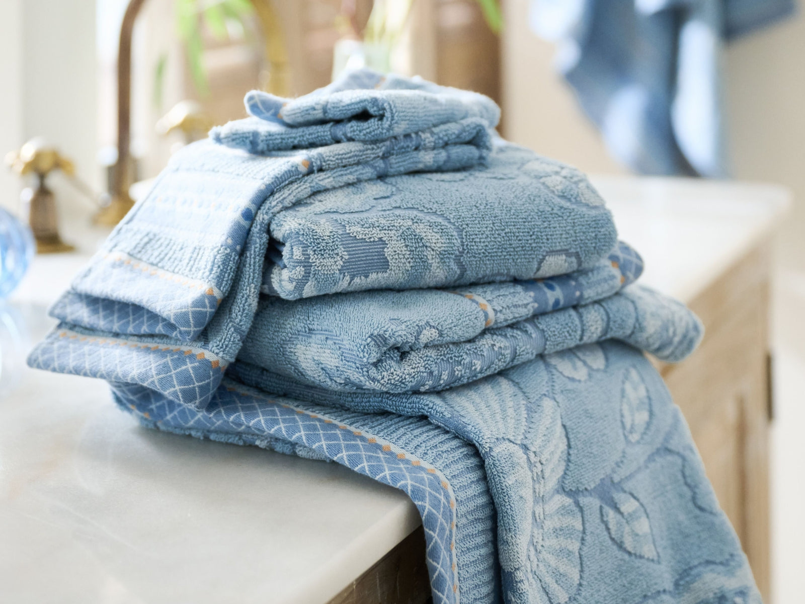 PIP STUDIO Jasmin Jacquard Gästehandtuch light blue 30x50cm (1 Stück) - Produktbild 5