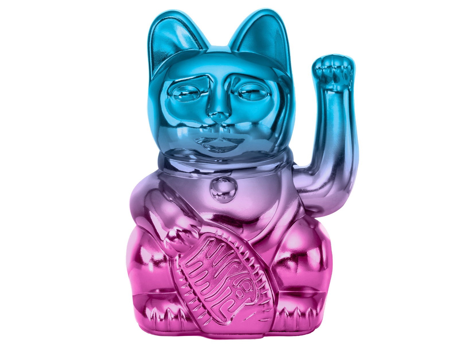 Donkey Products Lucky Cat Player One Winkekatze shiny blue/pink 15cm Freisteller 1