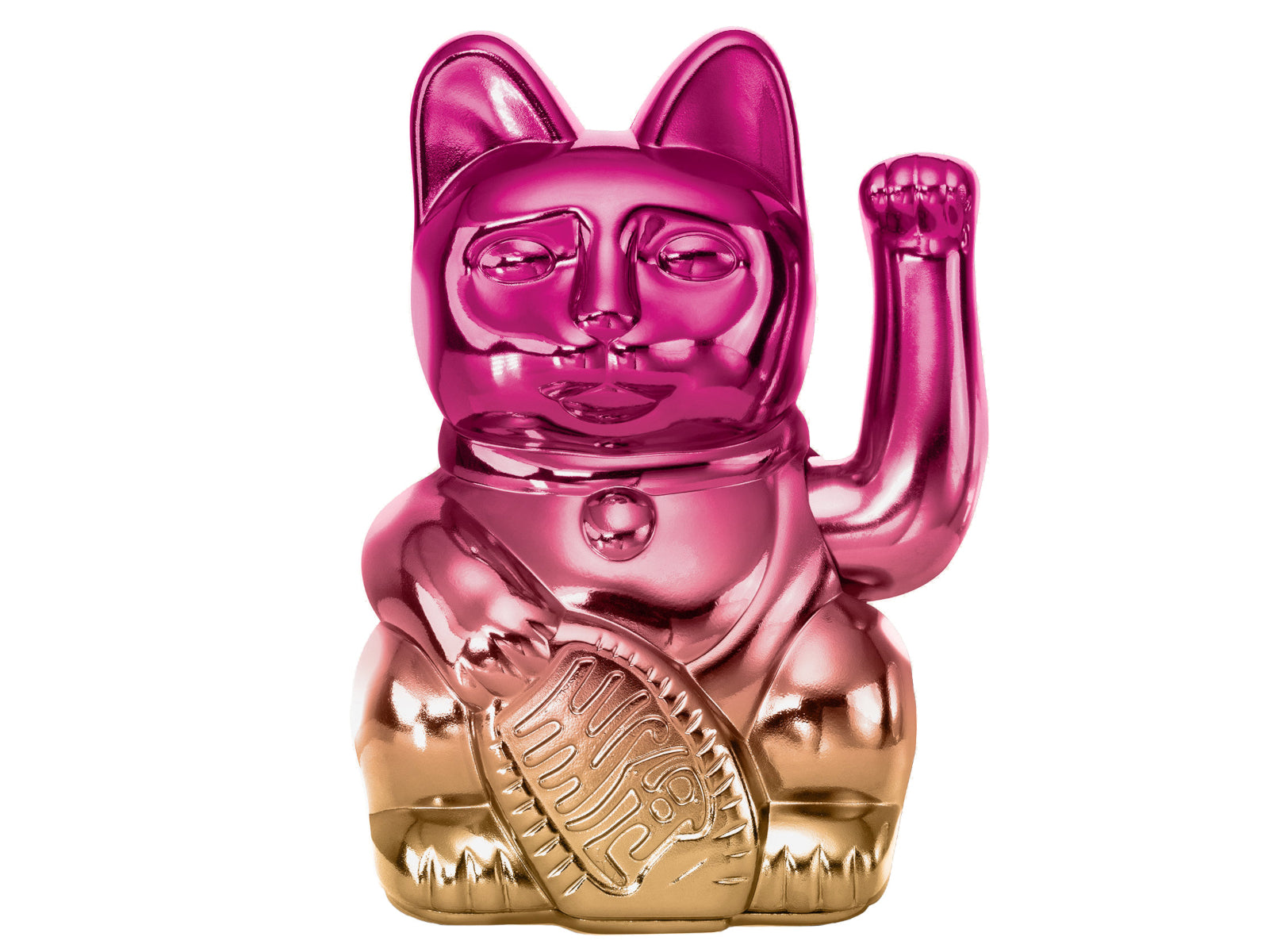 Donkey Products Lucky Cat Player Two Winkekatze shiny pink/yellow 15cm Freisteller 1