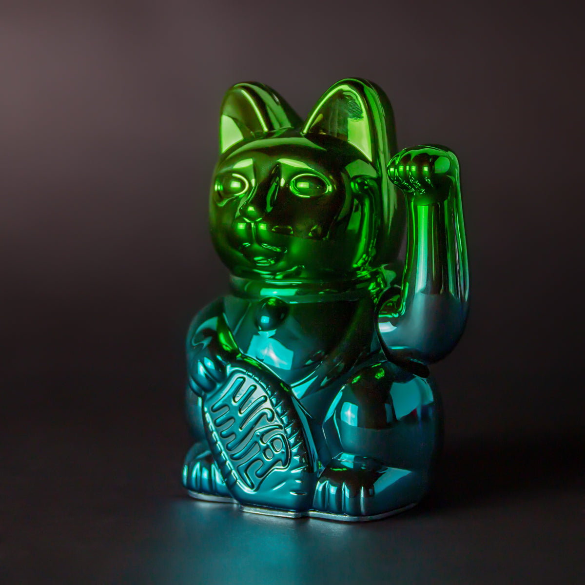Donkey Products Lucky Cat Player Three Winkekatze shiny green/blue 15cm Lifestyle 1