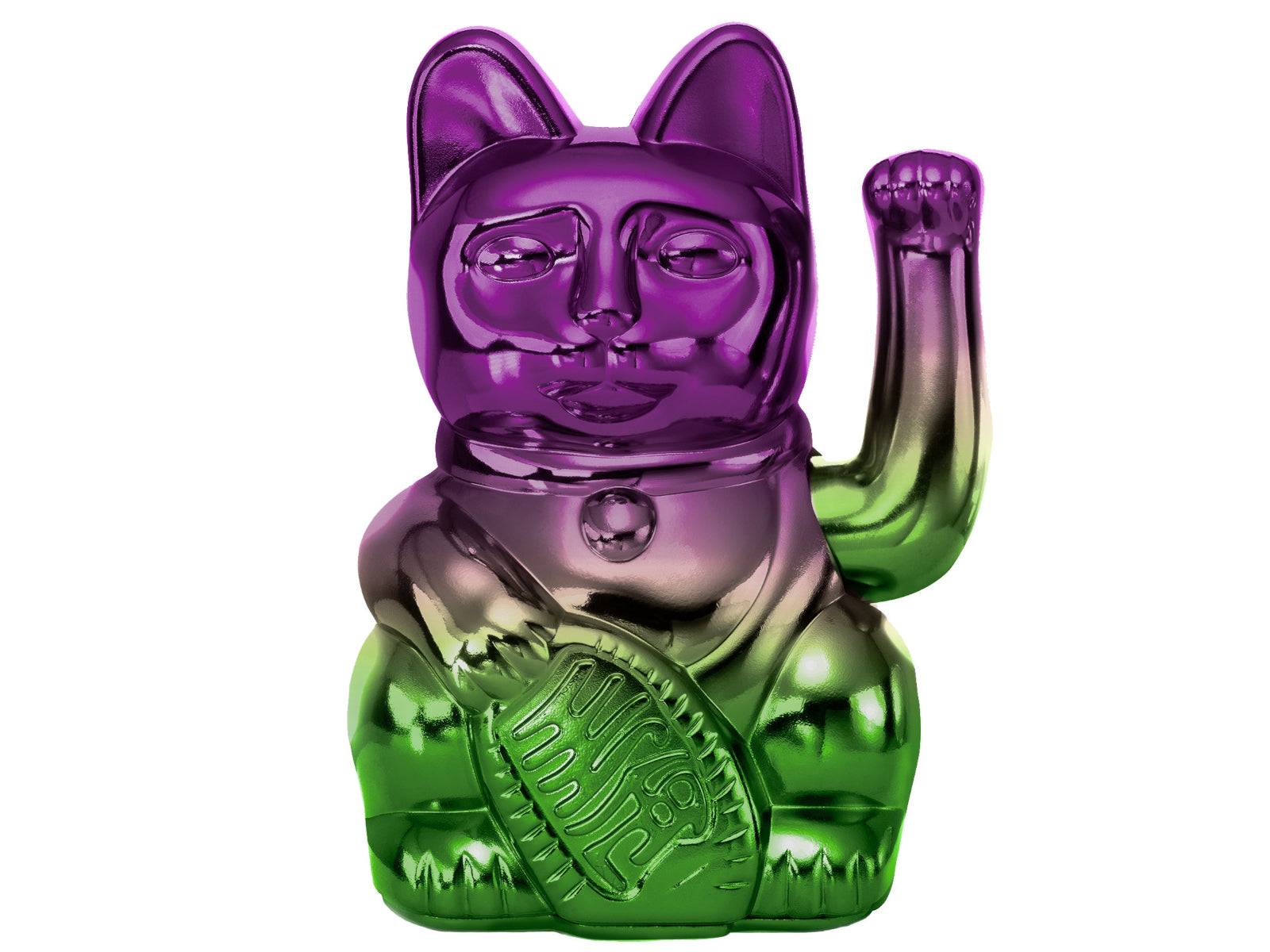 Donkey Products Lucky Cat Player Four Winkekatze shiny purple/green 15cm Freisteller 1