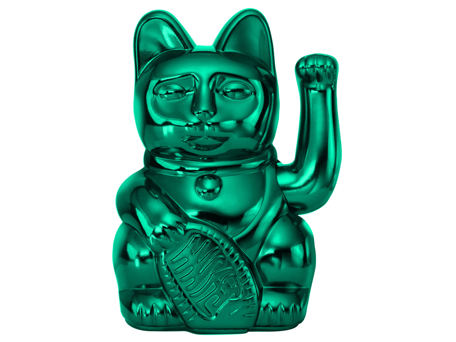 Donkey Products Lucky Cat Cosmic Winkekatze shiny teal 15cm Freisteller 1