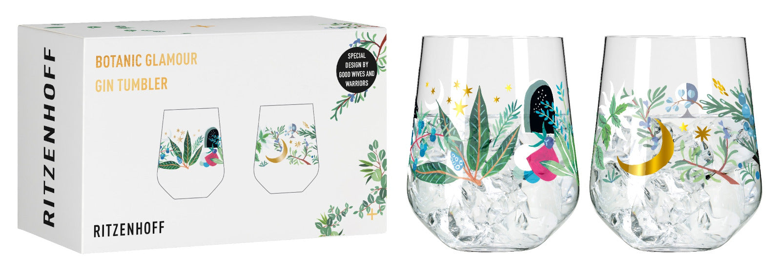 RITZENHOFF Botanic Glamour Gin Trumbler 2er Set H23 #7 #8 Freisteller