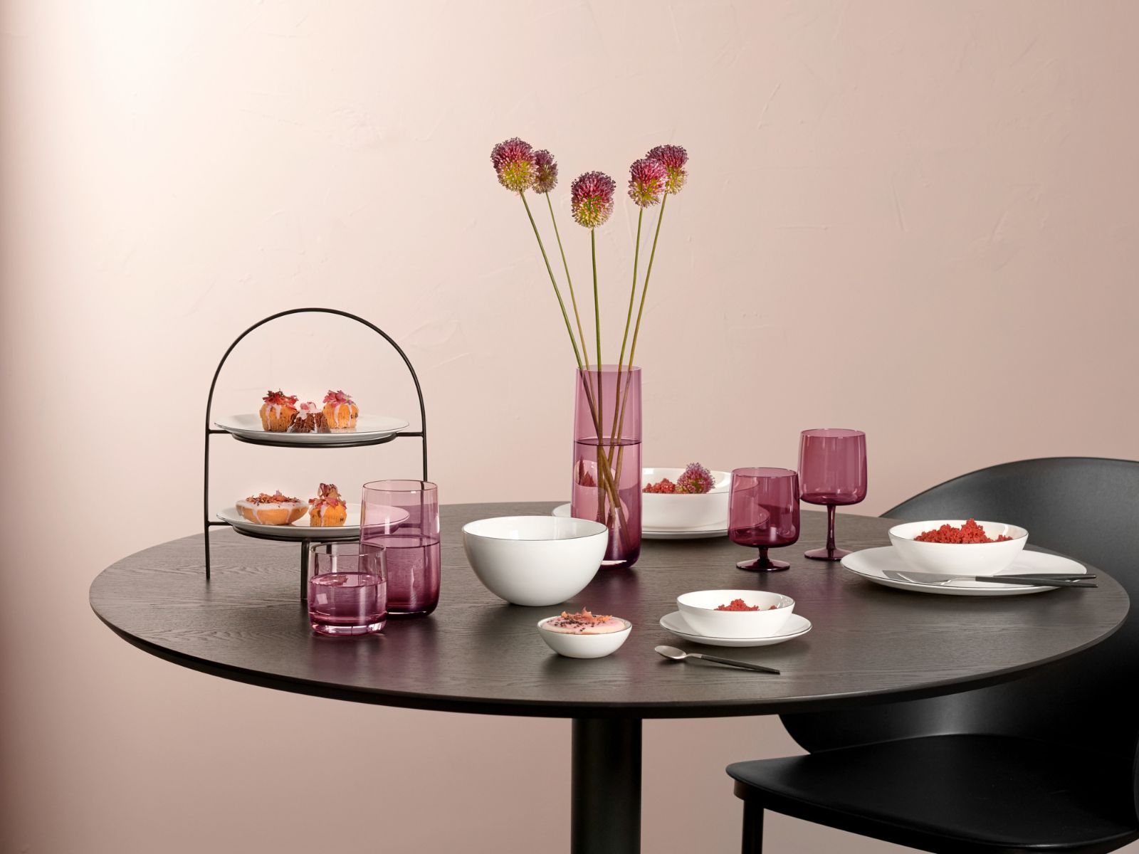 ASA à table ligne noire Teller flach 26,5cm Set6 Lifestyle1